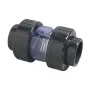 PVC terugslagklep Transparant PN16 RVS veer 50 mm lijm
