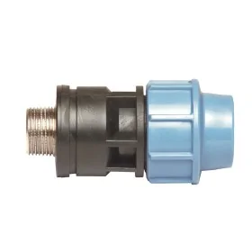 Unidelta draadkoppeling 25 mm, ¾" klem x messing buitendraad